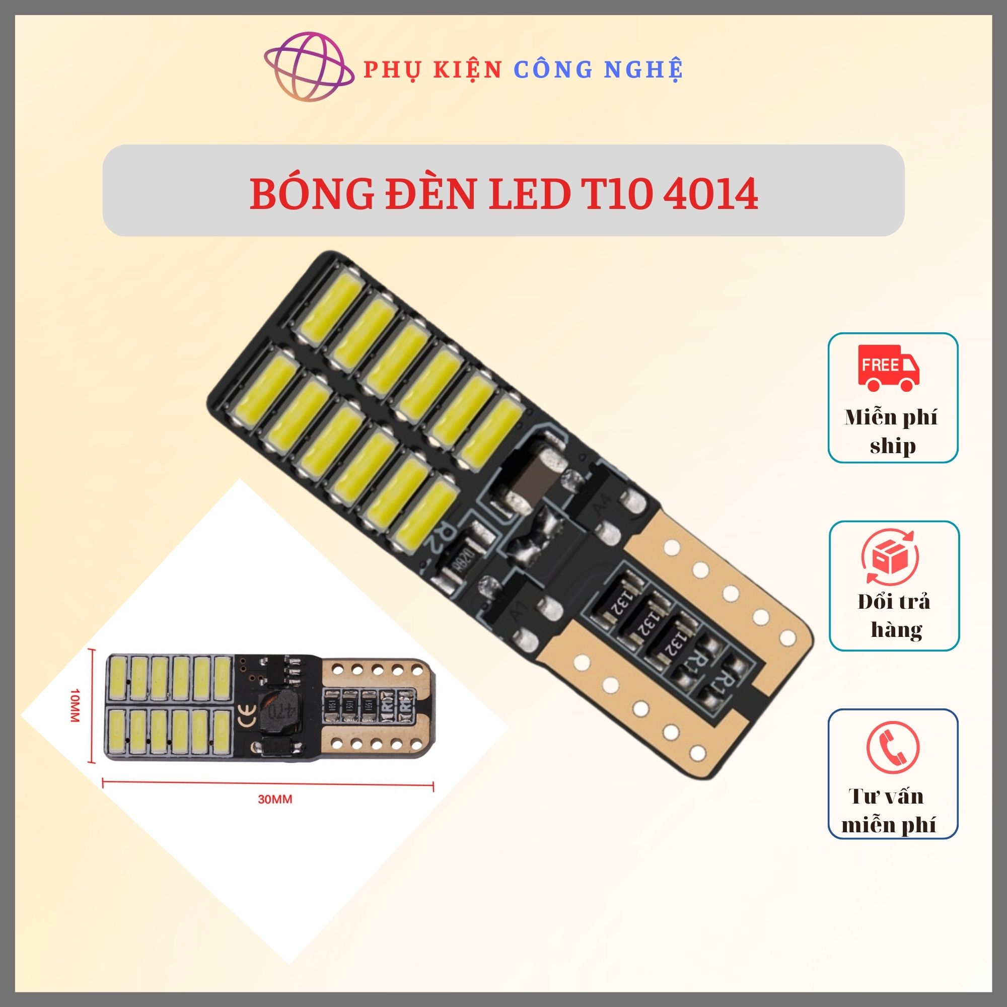 Đèn Led T10 4014 24 nhân siêu sáng
