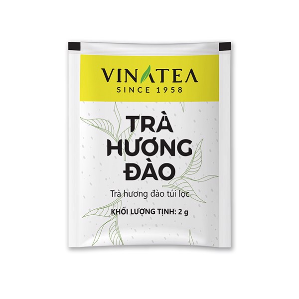 Trà đào khối lượng 50g, trà túi lọc hộp 25 túi thơm đậm vị đào tự nhiên, trà Vinatea cho sức khoẻ