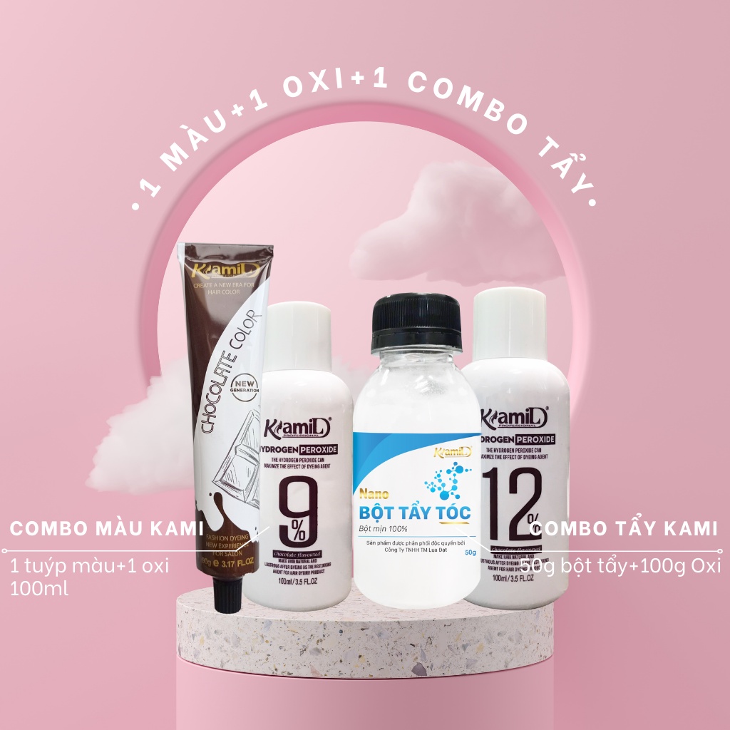 Thuốc nhuộm tóc màu NÂU SỮA không cần tẩy tóc-thuuốc nhuộm collagen KAMI hairtrends [7BG]