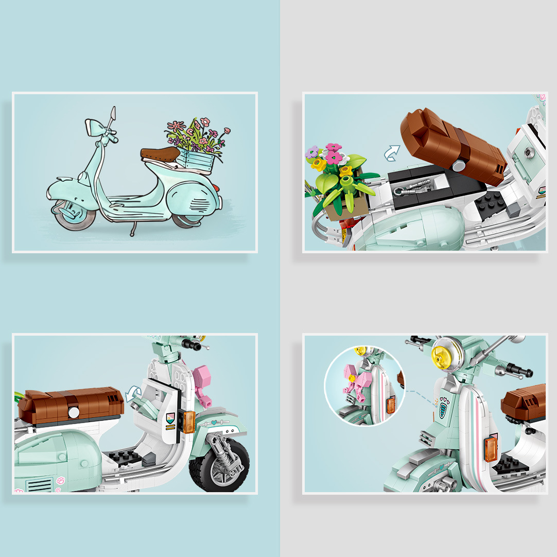 Đồ chơi lắp ghép LOZ  mini mô hình Scooter