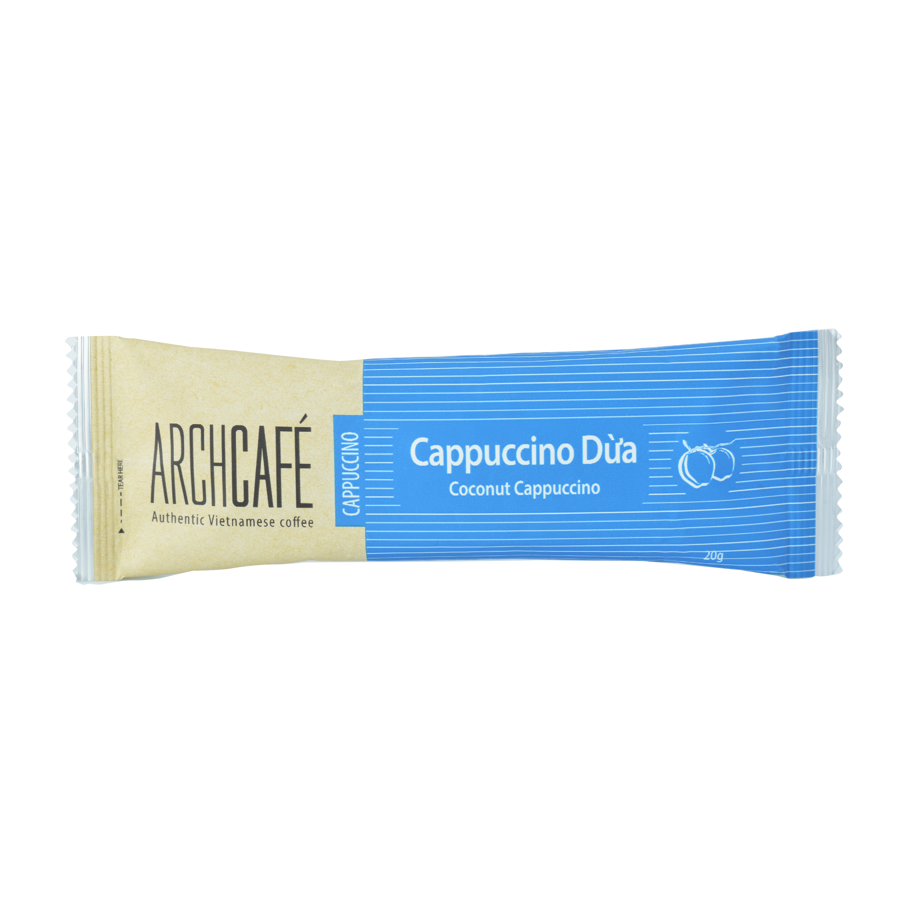 Combo 2 Túi Cà phê Cappuccino Dừa - Cafe hoà tan Archcafé (túi 50 gói x 20g)
