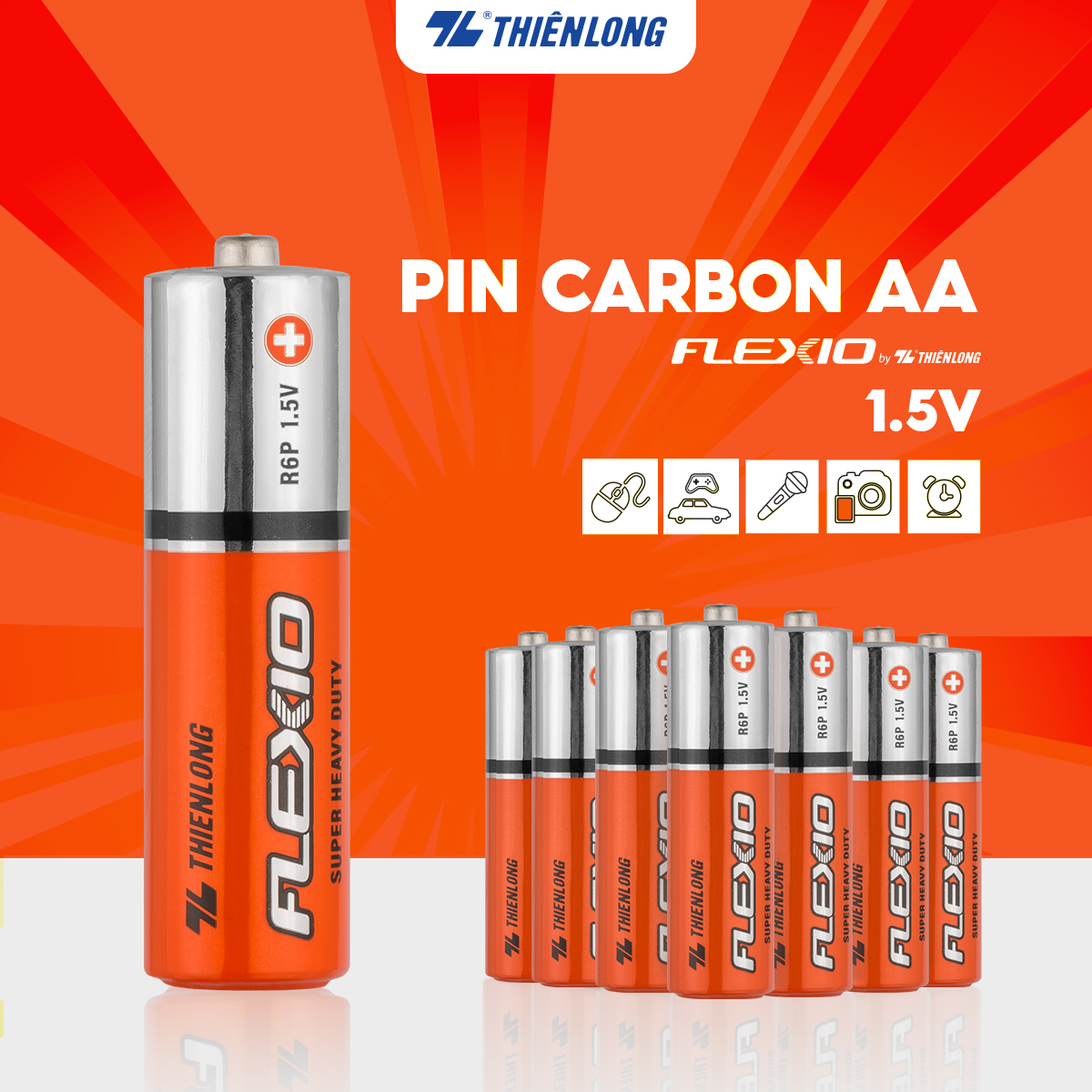 Lốc 4 Pin AA Thiên Long Flexio BAC-R6/4