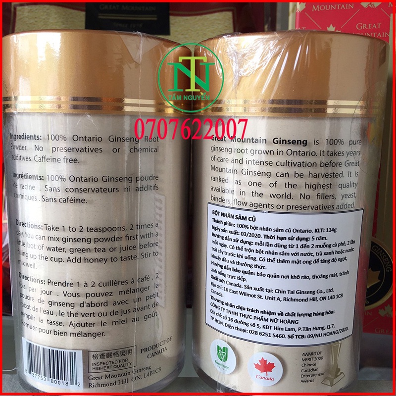 Bột nhân sâm canada hàng chất lượng