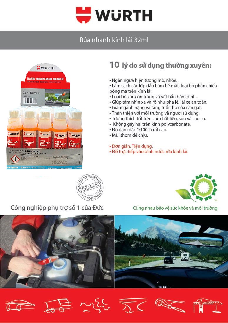 10 chai nước rửa kính lái oto