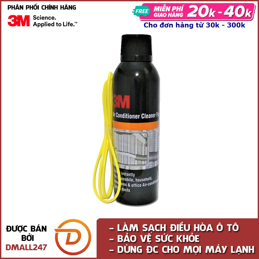 Chai xịt vệ sinh hệ thống điều hòa ô tô 3M 3M-ACC  - Dmall247, khăn lau xe, chăm sóc bảo dưỡng xe