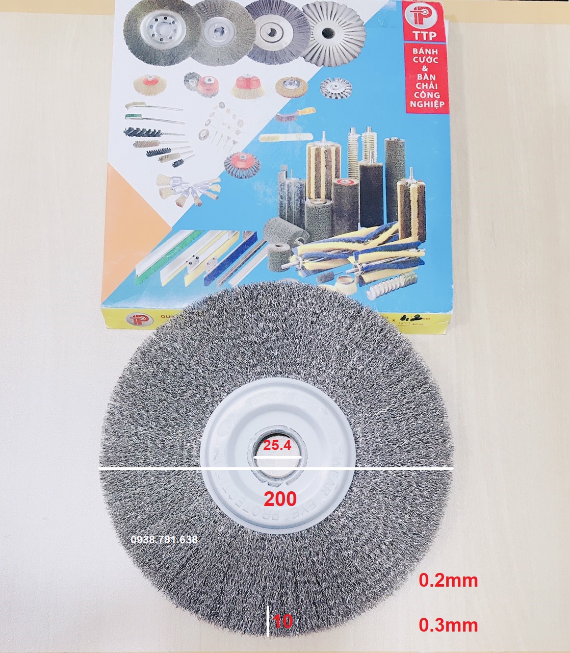 Bánh cước Inox 200x10x25.4(0.2-0.3)