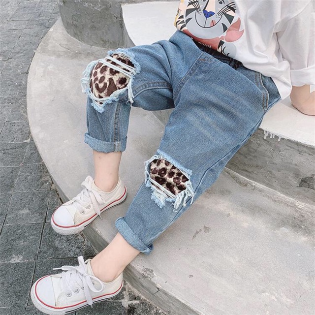 QUẦN BÒ ĐÁP GỐI DA BÁO SÀNH ĐIỆU CHO BÉ