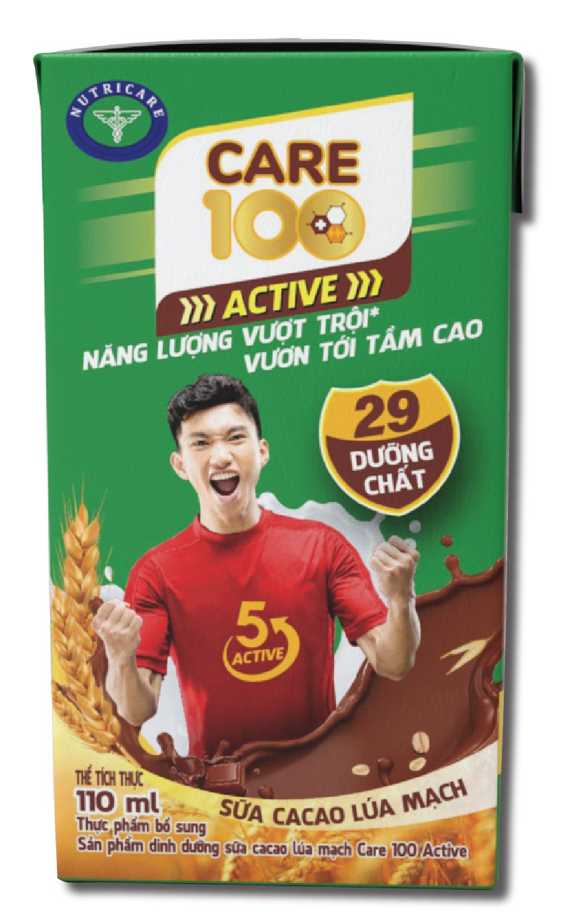 Thùng sữa cacao lúa mạch Care 100 Active (110ml x 48 hộp)