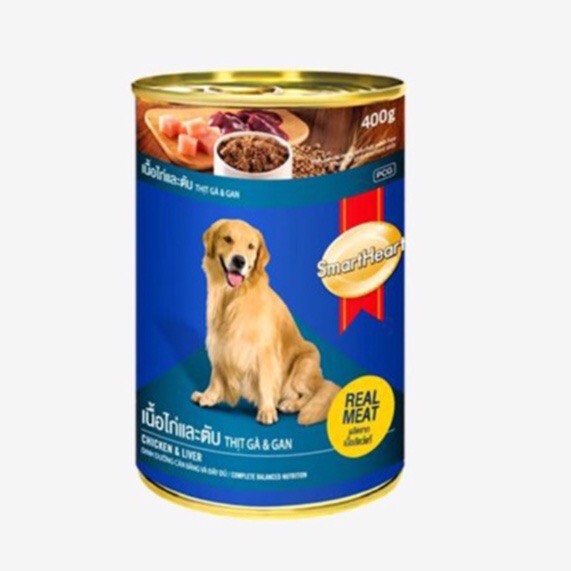 [Date 2025] Combo 5 lon Pate cho chó lớn Smartheart 400gr có 2 vị