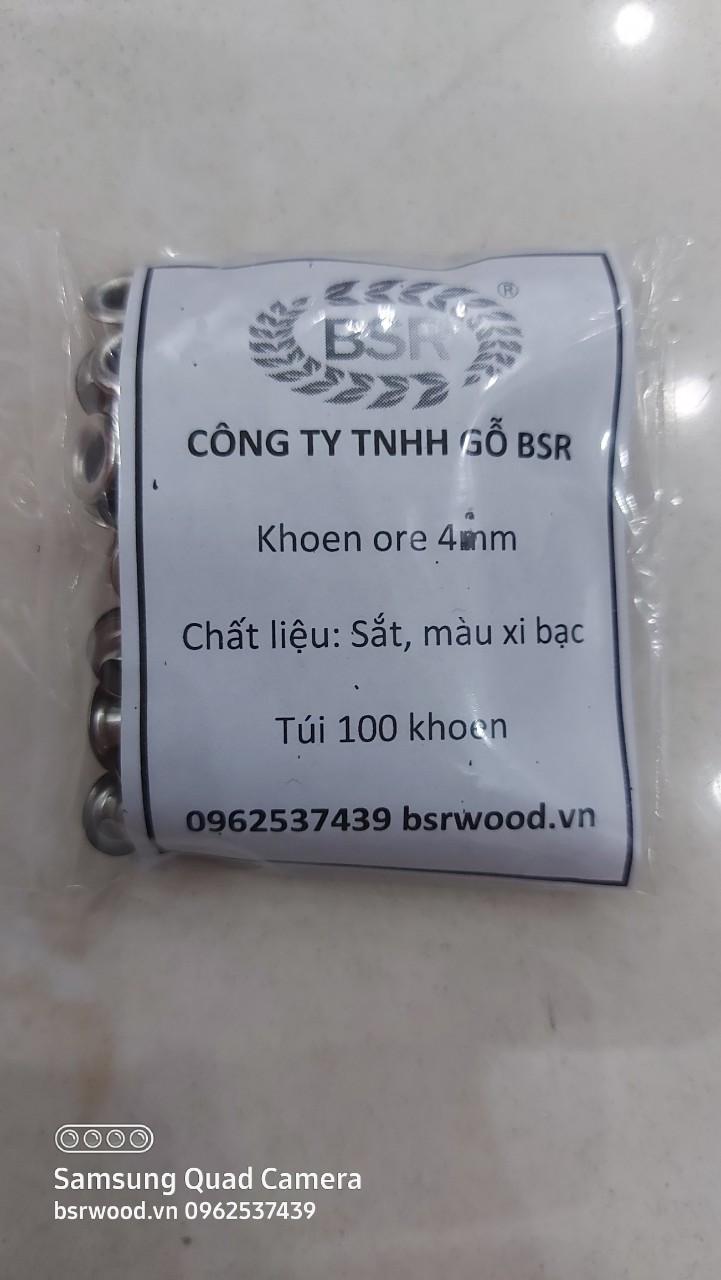 [HCM]Khoen ore 4mm Khuy mắt cáo đóng túi giấy bấm bạt làm đồ thủ công Bằng Sắt xi bạc Túi 100 cái + 100 long đền