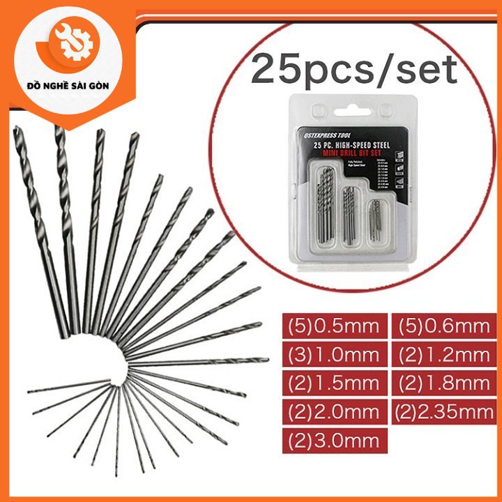 Bộ 25 mũi khoan sắt mini tiện dụng - d582