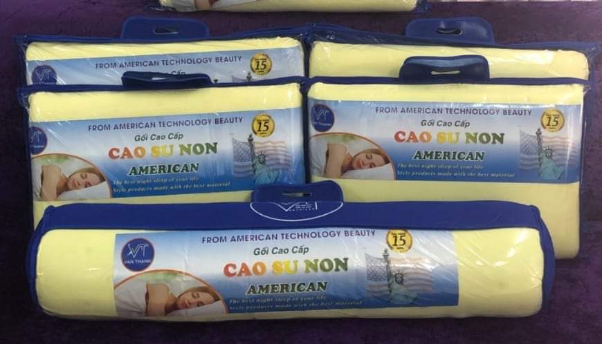 Bộ gồm 3 gối cao su non american cao cấp