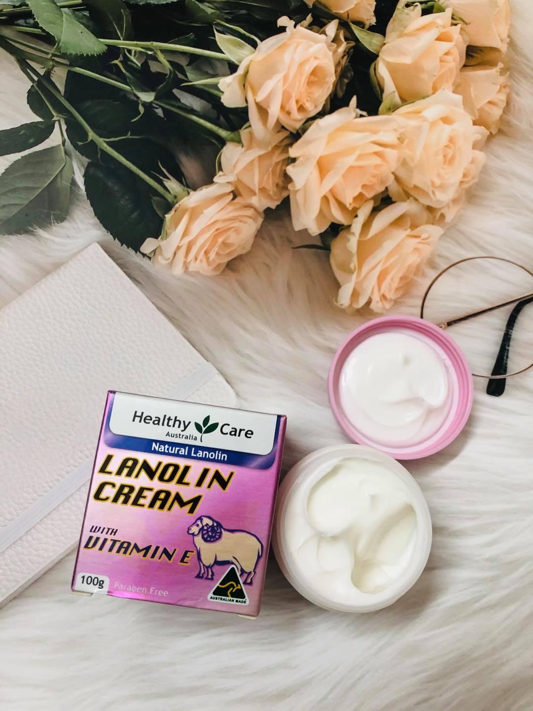 Kem cừu Healthy Care Lanolin vitamin E 100g