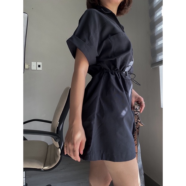 Lemme-Jumpsuit Dáng Sơ Mi- Có Dây Rút Eo