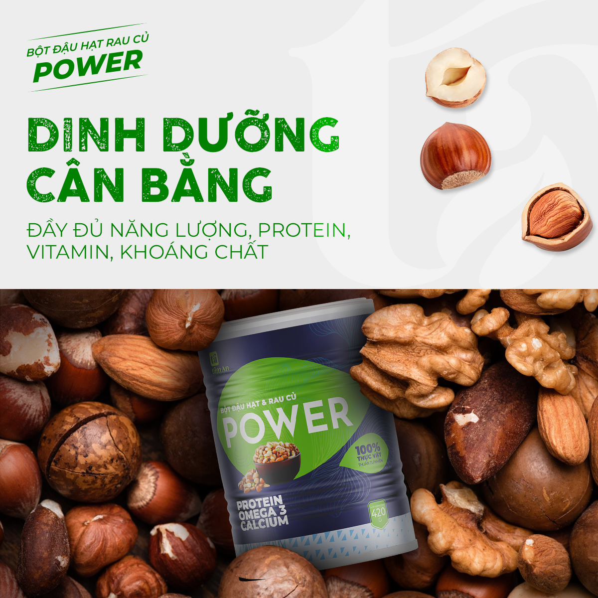 BỘT ĐẬU HẠT VÀ RAU CỦ POWER - 420g