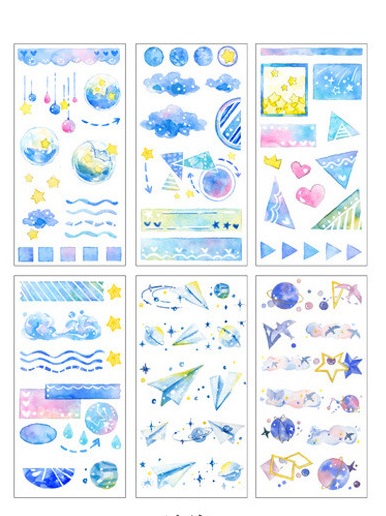 Bộ 6 tấm sticker dán sổ tay cute hình hoa lá trang trí sổ lưu niệm - SakuraShop