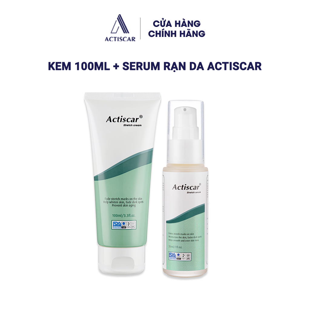 Combo Kem Rạn Da Actiscar Stretch 100ml và Serum Rạn Da 30ml