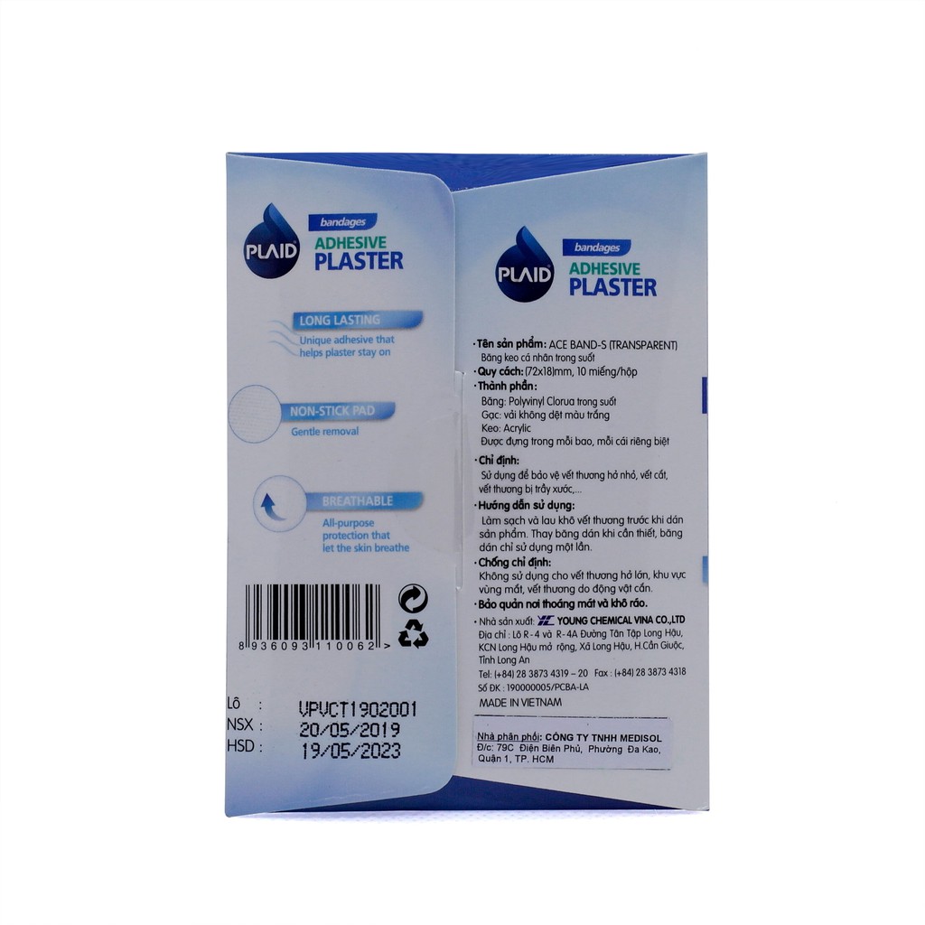 Băng Keo Cá Nhân Ace Band-S Màu Da (hộp 1 size, 10 miếng)