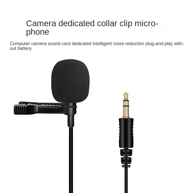 Omnidirectional Microphone 3.5mm Lavalier Tie Clip Microphones Mini Audio Mic for Camera Computer Laptop Phone