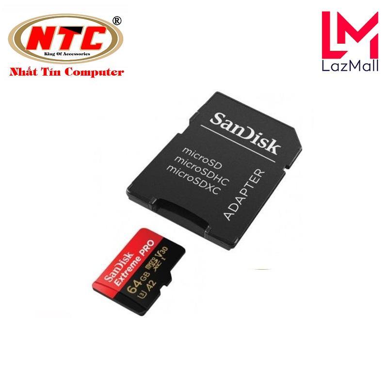 Thẻ Nhớ MicroSDXC SanDisk Extreme Pro A2 V30 U3 4K 64GB R170MB/s W90MB/s (Đen đỏ) - Nhat Tin Authorised Store