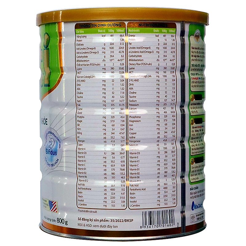 Sữa bột COLOS OPTI số 0+ 800g (Date 2026 )