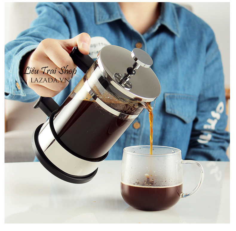 Bình pha cà phê cafe kiểu Phap pha trà  French Press 350ml