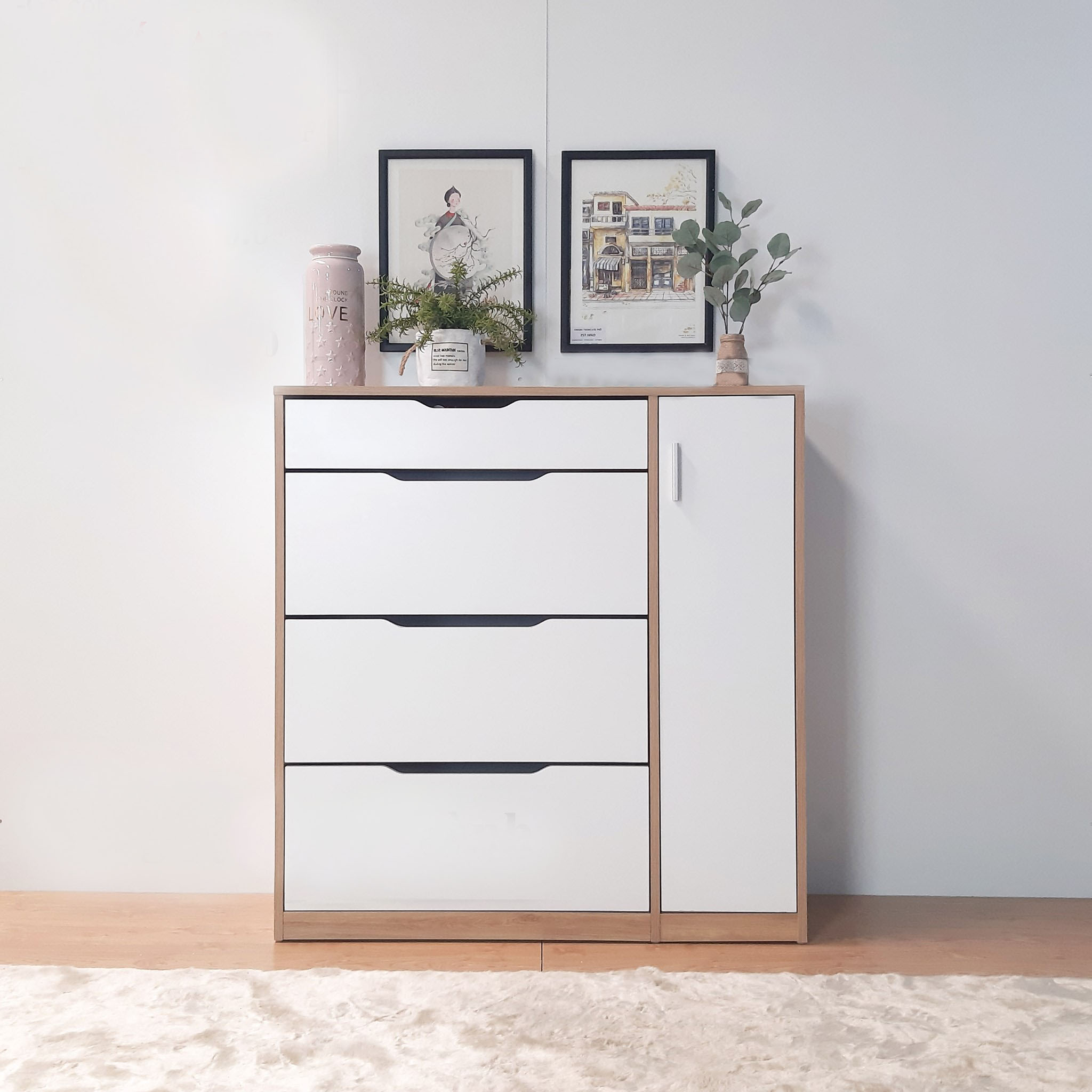 [ Freeship HCM ] TỦ GIÀY CÁNH LẬT NHIỀU NGĂN OHAHA - TG014