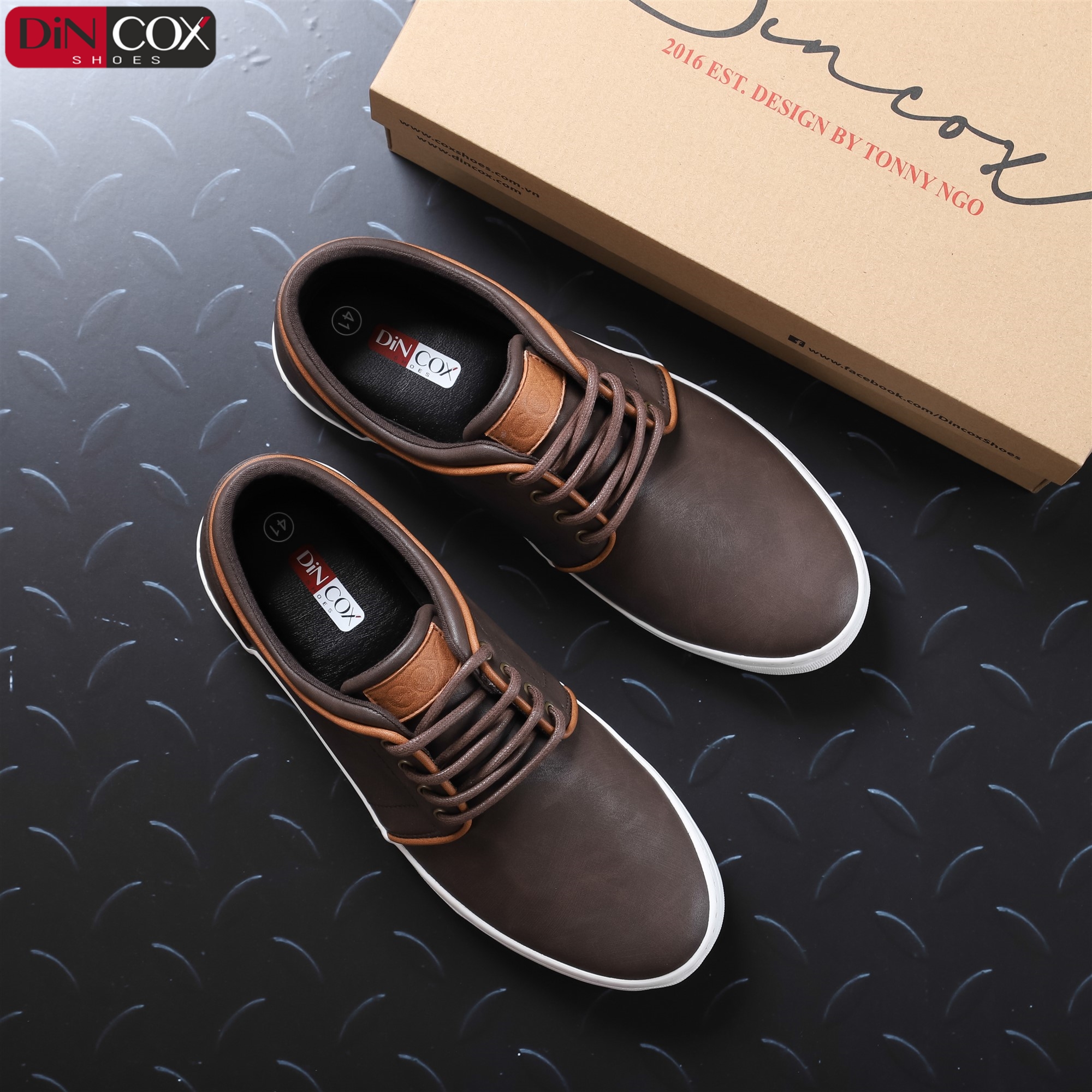 Giày Thể Thao Nam DinCox Dark Brown C03