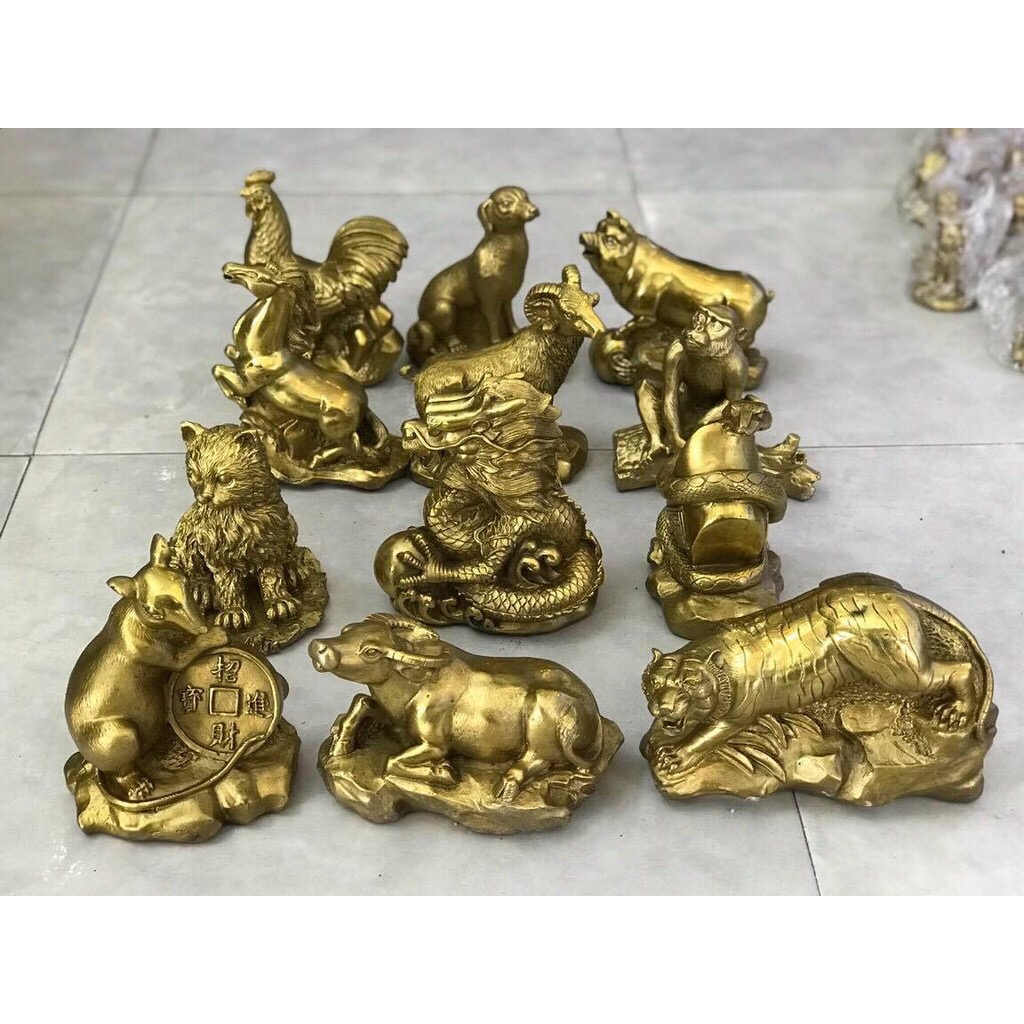 Tượng 12 Con Giáp Bằng Đồng Đặc Nguyên Chất (giá 1 con)