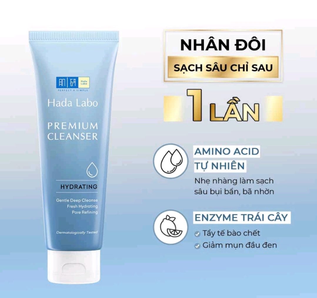 Sữa Rửa Mặt Hada Labo Chăm Sóc Da Cao Cấp  Premium 100g