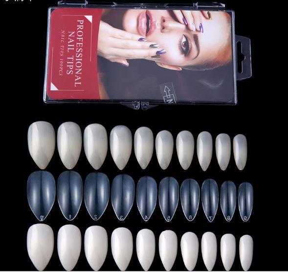 Hộp 100 móng úp form Nhọn ngắn