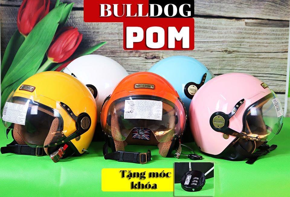 Mũ bảo hiểm 3/4 Bulldog Pom