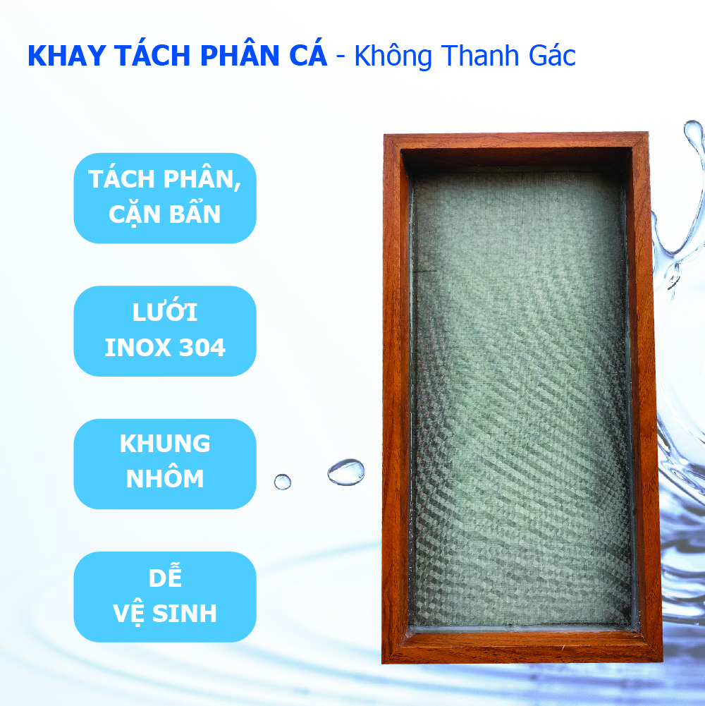 (20cm x 15cm) - Khay tách phân cá - Lưới lọc inox 304