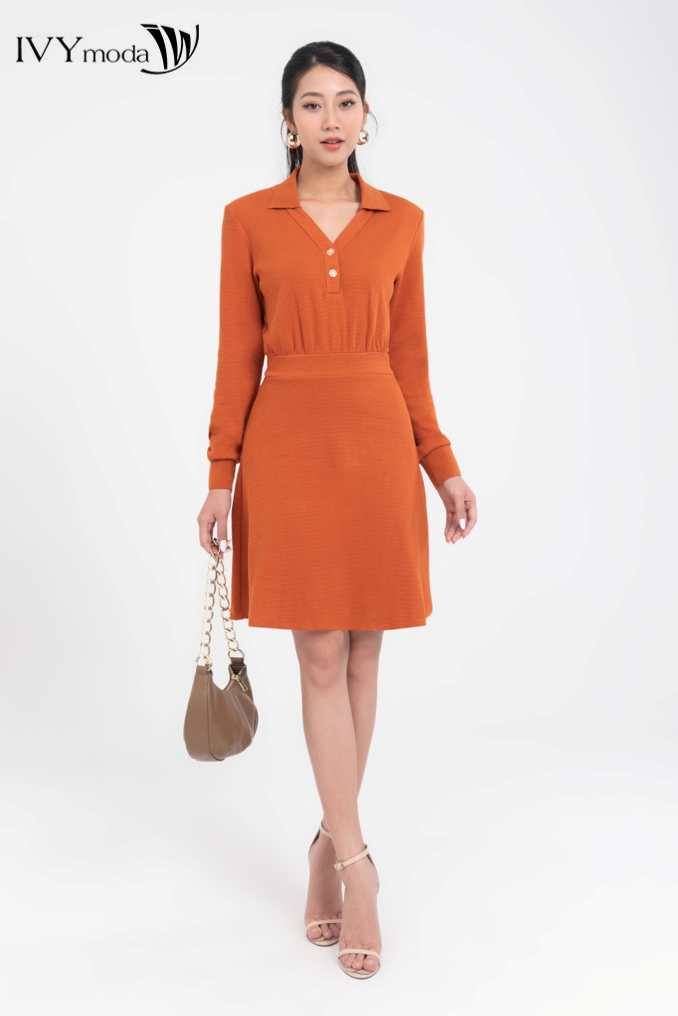 Đầm len dáng xòe IVY moda MS 42M7986