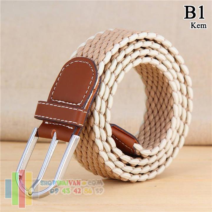 Thắt lưng vải dù co giãn B - 12 màu