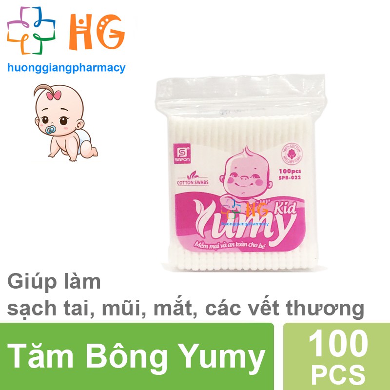 Tăm bông Yumi trẻ em (Gói 100 que)