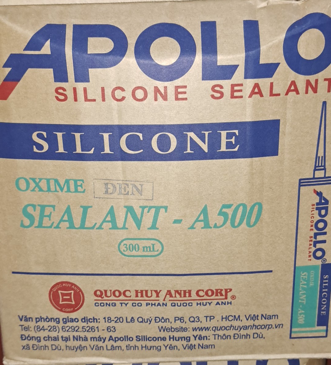 1 thùng Keo silicon Apollo các loại A100, A200, A300, A500