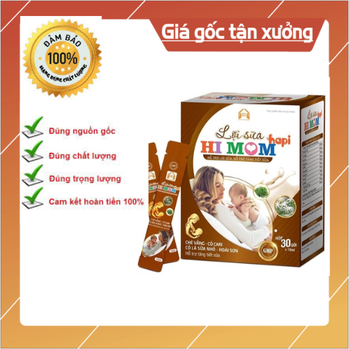 Lợi sữa HI MOM ,nhiều sữa,mát sữa, thông tắc sữa hộp 30 gói