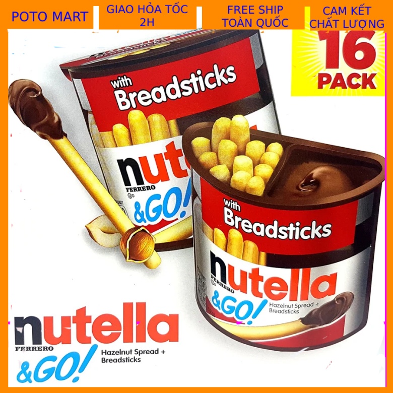 Bánh Que Chấm Sô Cô La Snack Nutella & Go Breadstick Nhập Khẩu Mỹ!