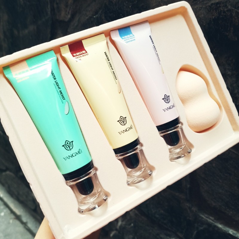 Sét kem mackup trang điểm 3 tone kèm mút tán