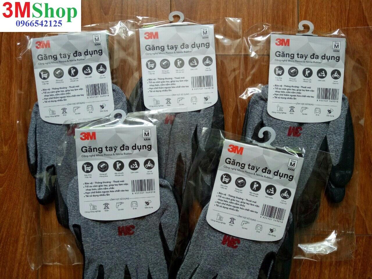 COMBO 5  ĐÔI GĂNG TAY ĐA DỤNG 3M (Xám)