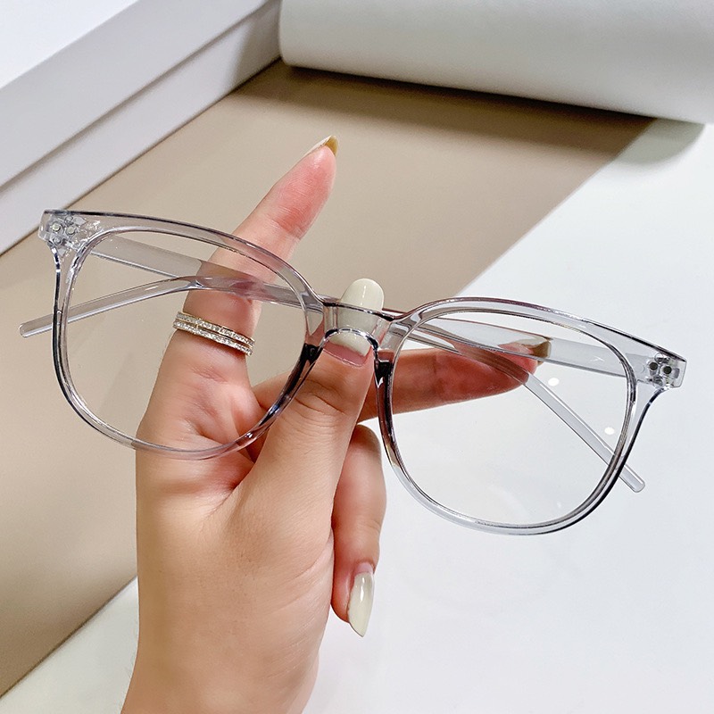 Mắt Kính Gọng Cận Đính 2 Chấm Form Vuông Rộng 612 Nhiều Màu Retro Phong Cách Hàn Quốc - hazo