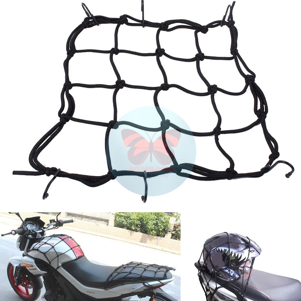 Lưới thun ràng buột đồ cho xe máy (màu đen)