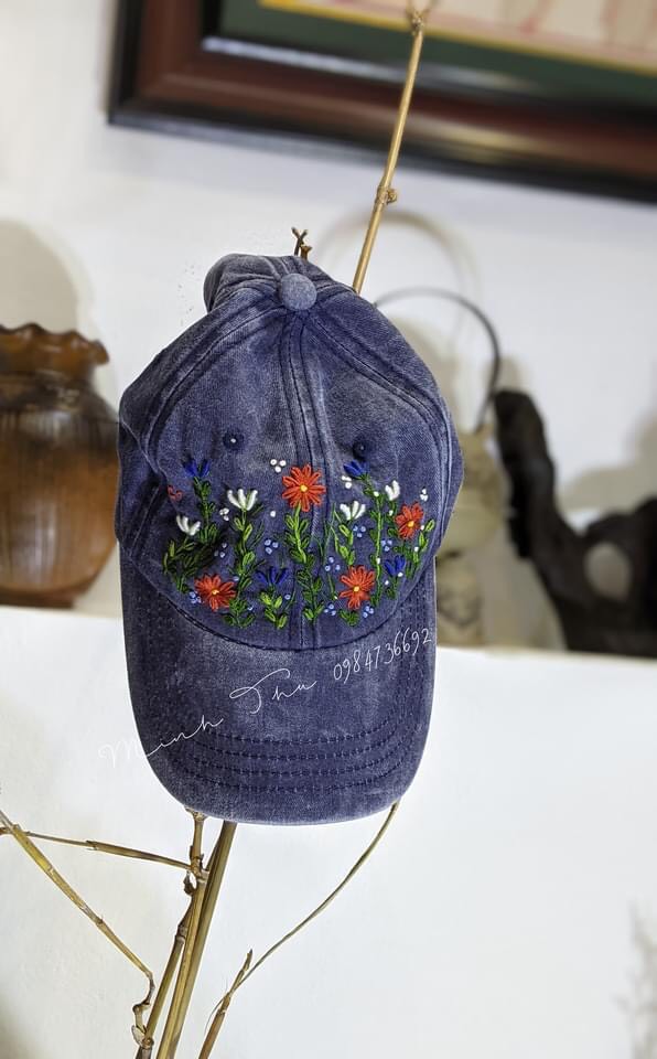 Nón/Mũ lưỡi trai thêu tay handmade độc lạ