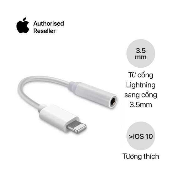 Jack chuyển iphone sang 3.5 chính hãng cho tablet táo tai nghe, dùng với tai nghe 3.5 sang lighting