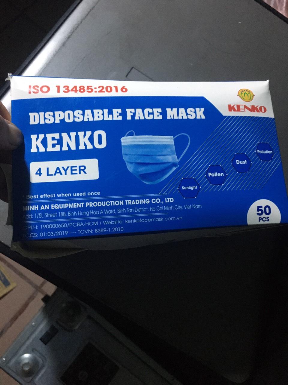 Hộp khẩu trang y tế kháng khuẩn 4 lớp thương hiệu KENKO - khẩu trang