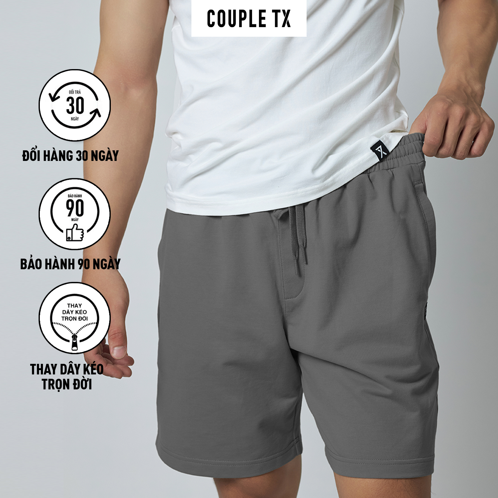 Quần Short Nam COUPLE TX -  Quần Short Thun Basic MSR 1040