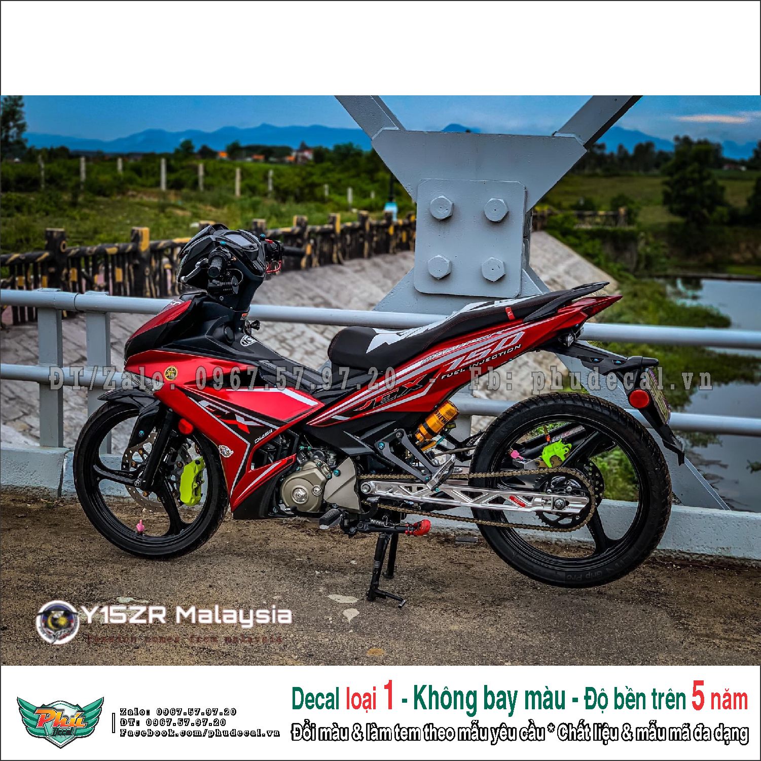 Tem rời exciter 150 đỏ đen ex