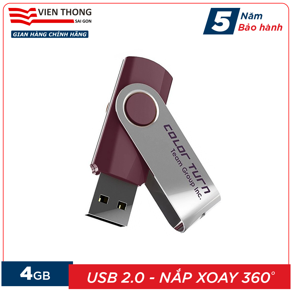 Usb 2.0 team group e902 4gb inc nắp xoay 360 - hãng phân phối chính thức