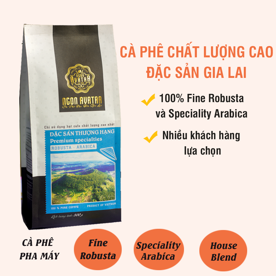 Cà phê pha máy thượng hạng hương thơm mạnh túi 500gr- Ngon avatar